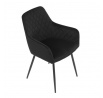Jídelní židle, černá, sametová látka, DCH-215 BK4