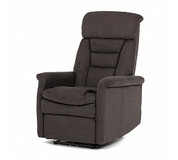 Polohovací křeslo, elektrické zabudované ovládání, hnědá, látka, TV-925 BR2