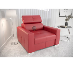 FOTEL MARGO SKÓRA NATURALNA - Skóra czerwona