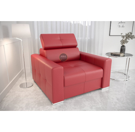 FOTEL MARGO SKÓRA NATURALNA - Skóra czerwona