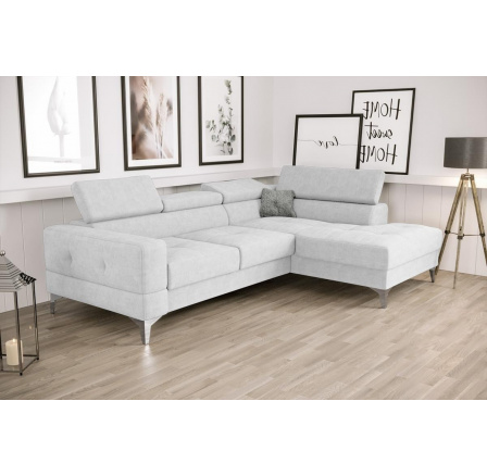 NAROŻNIK TOSCANIA MINI Z FUNKCJĄ SPANIA 170x250 CM - Odcienie szarości , prawa