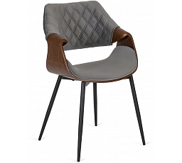 Krzesło DAKOTA Szare/Orzech Welurowe