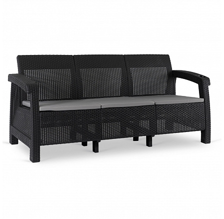 Sofa Ogrodowa FLINT Technorattan Czarna