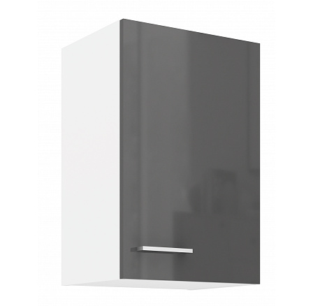 Horní skříňka SOLA - 40 G-60 1F, Bílá/Šedý Lesk