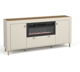 MOSSA MO7 komód kandallóval, Kashmir/Whisky Tölgy