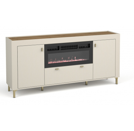 MOSSA MO7 komód kandallóval, Kashmir/Whisky Tölgy