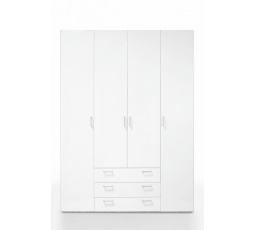 Šatní skříň SID 4d3s (70410), Bílá