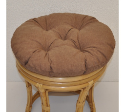 Polstr na ratanovou taburetku průměr 40 cm - hnědý melír
