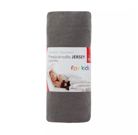 Prześcieradło dziecięce JERSEY szare - 60 x 120