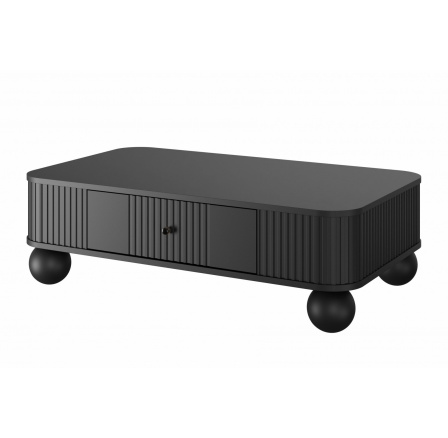 Stolik kawowy z szufladą Vesper 103x60 cm - czarny / czarne uchwyty