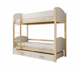 Gyerek Emeletes Ágy Jori 200x90 Fehér+Fehér