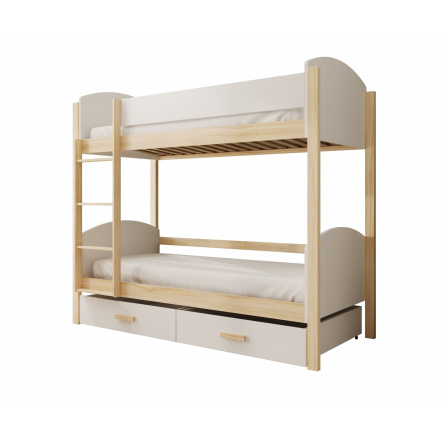 Gyerek Emeletes Ágy Jori 200x90 Fehér+Fehér