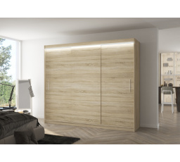 Tolóajtós szekrény LED világítással ANTOS 250 Sonoma+Sonoma