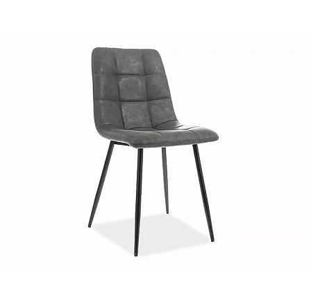 LOOK étkezőszék, fekete matt/szürke ökobőr