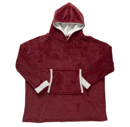 Bélelt kapucnis pulóver zsebbel/snuddie bordó