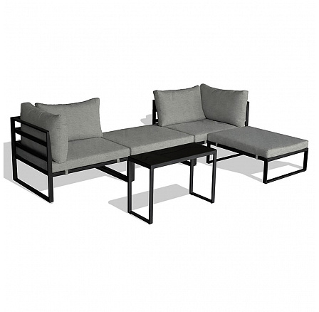 Zahradní sestava, kov, látka, šedá, AZ-L1761 SIL