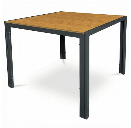 Zahradní stůl 90x90cm, kov, polywood, hnědá, AZT-S1209 OAK