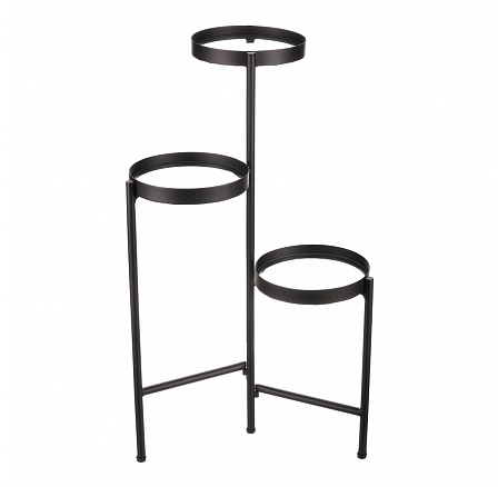 Stojan na květiny - 3 patrový, kovový se sklem