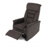 Polohovací křeslo, elektrické zabudované ovládání, hnědá, látka, TV-925 BR2