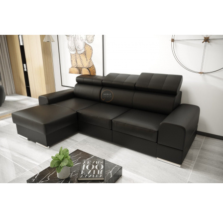 NAROŻNIK ROYAL MINI 260×160 - lewa , Czarna eko skóra