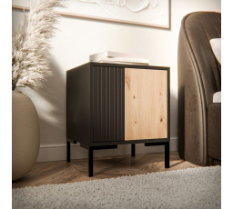 Éjjeliszekrény MERCI, fekete/artisan