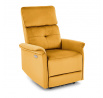 SEMIR dönthető fotel USB-vel, Mustársárga