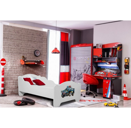 Łóżko z materacem AMADIS POLICE 140x70 White