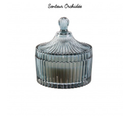 Bohém üvegből készült gyertya L zöld