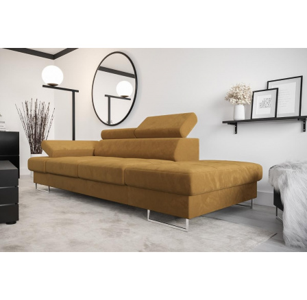 SOFA GALAXY II SZEZLONG 235 CM - Odcienie żółtego , Szezlong po prawej - prawa strona
