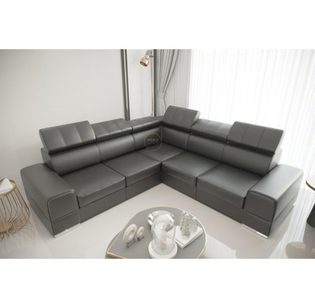 NAROŻNIK ROYAL MAX 286x286 SKÓRA NATURALNA - lewa , Skóra szara
