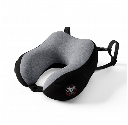 Utazó nyakpárna repülőre, memóriahabból, szürke-fekete: Diablo TRAVEL PILLOW