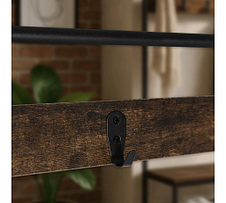 Wieszak Do Przedpokoju JETT 70 cm z Półkami Dąb Rustykalny/Czarny