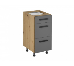 Langen D40S3 alsó konyhaszekrény, szürke/dub artisan