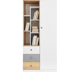 PIXEL PX7 polc, Piskóta Tölgy/Fehér Lux/Szürke