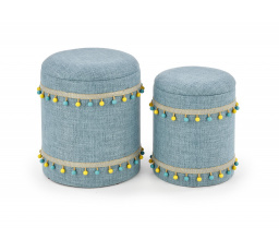 GRADO puff - 2 puff készlet, világoskék