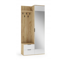 CORAL előszobafal, arany tölgy / fehér