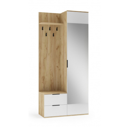 CORAL előszobafal, arany tölgy / fehér