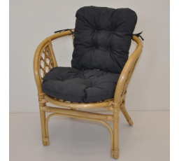 Ratanové křesílko dětské Bahama polstr tmavě šedý melír