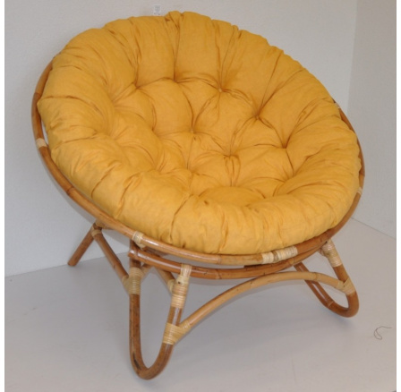 Dewata rattan fotel sárga melírozott párnával Dewata rattan fotel sárga melírozott párnával