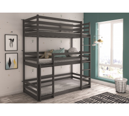 Háromszemélyes emeletes ágy TEDRO 200x90 Grafit