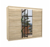 Tolóajtós szekrény tükörrel és LED világítással DENIS 250 Sonoma+Sonoma