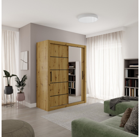 Tolóajtós szekrény MOX 160 Artisan+Fekete