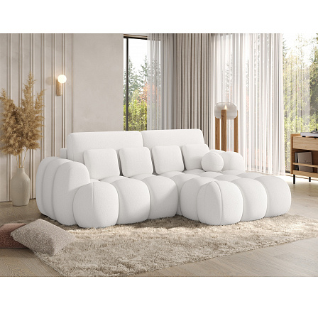Covelion sarokkanapé ágy tárolóval, fehér bársony, jobb oldali Paolli 01 193x60 Jobb 1
