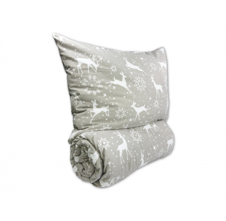 Flanelové francouzské povlečení 200x200, 70x90 Escama grey