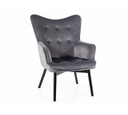 CARMEN VELVET fotel, Szürke Bluvel 14/Fekete matt