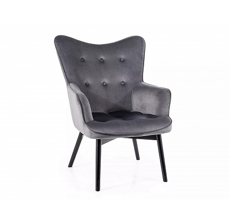CARMEN VELVET fotel, Szürke Bluvel 14/Fekete matt