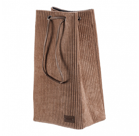 Koš prádelní - manšestr, stahovací, hnědá barva