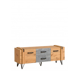 TV komód LOFTER - LO7, Wotan Tölgy + Millenium Beton