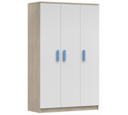 3D SMYK III - 19 Gardróbszekrény, Sonoma Tölgy/Fehér/Kék