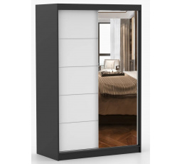 NOEMI 05 Ruhásszekrény, Fekete/Fehér